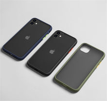 Cargar imagen en el visor de la galería, N1986N Phone Case For iPhone 11 Pro X XR XS Max 7 8 Plus Luxury Contrast Color Frame Matte Hard PC Protective For iPhone 11 Case