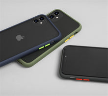 Cargar imagen en el visor de la galería, N1986N Phone Case For iPhone 11 Pro X XR XS Max 7 8 Plus Luxury Contrast Color Frame Matte Hard PC Protective For iPhone 11 Case